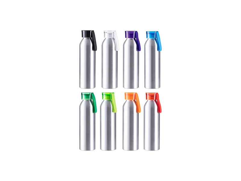 Sublimation Blanks 22oz/650ml Portable Sports Slim Aluminum bottle With Red Cap(Silver)