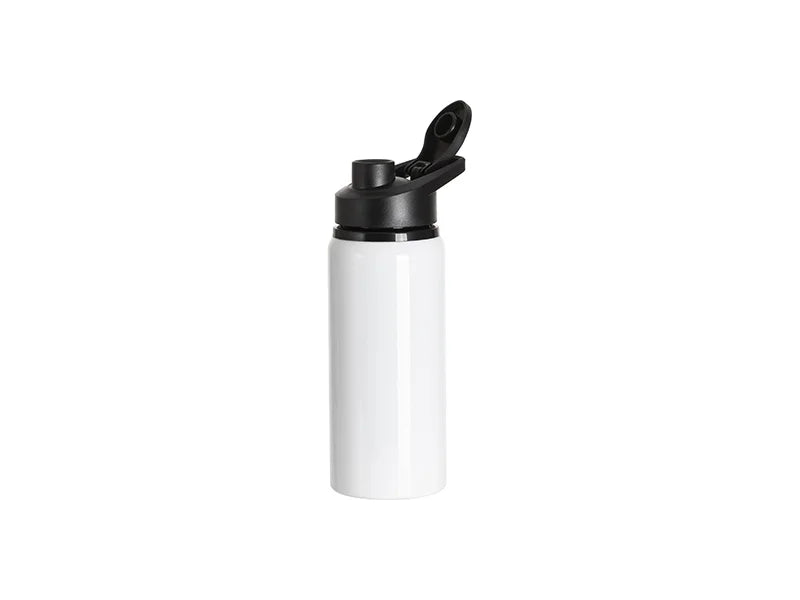 Sublimation Blanks 20oz/600ml White Aluminium Bottle w/ Black Portable Flip Lid