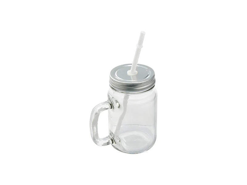 12oz/350ml Sublimation Blanks Mason Jar w/ Straw (Clear)