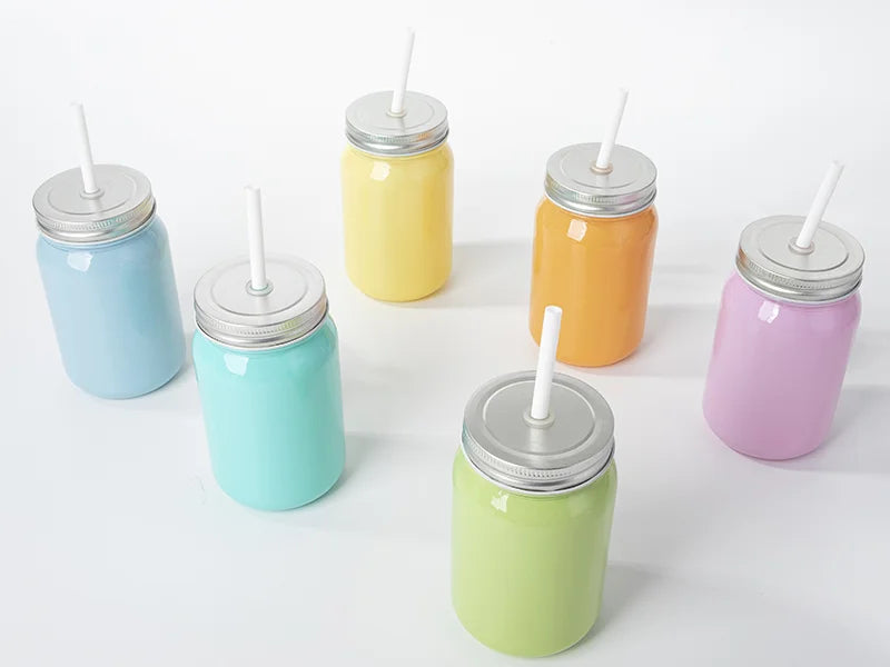 Sublimation Blanks 15oz/450ml Full Color Mason Jar no Handle (Green)