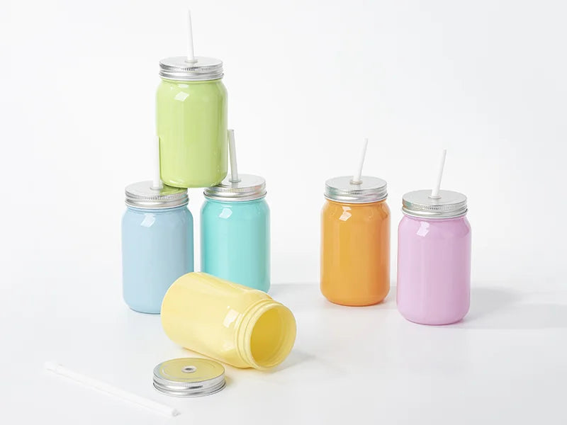 Sublimation Blanks 15oz/450ml Full Color Mason Jar no Handle (Purple)