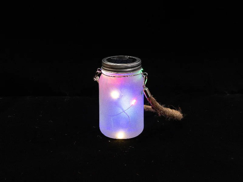 15oz/450ml Sublimation Blanks Mason Jar w/ Lantern Lid and Hemp Rope Handle (Frosted)