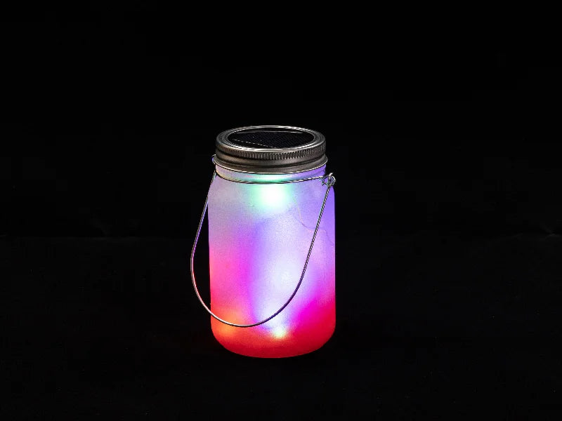 15oz/450ml Sublimation Blanks Mason Jar w/ Lantern Lid and Metal Handle (Frosted, Gradient Red)
