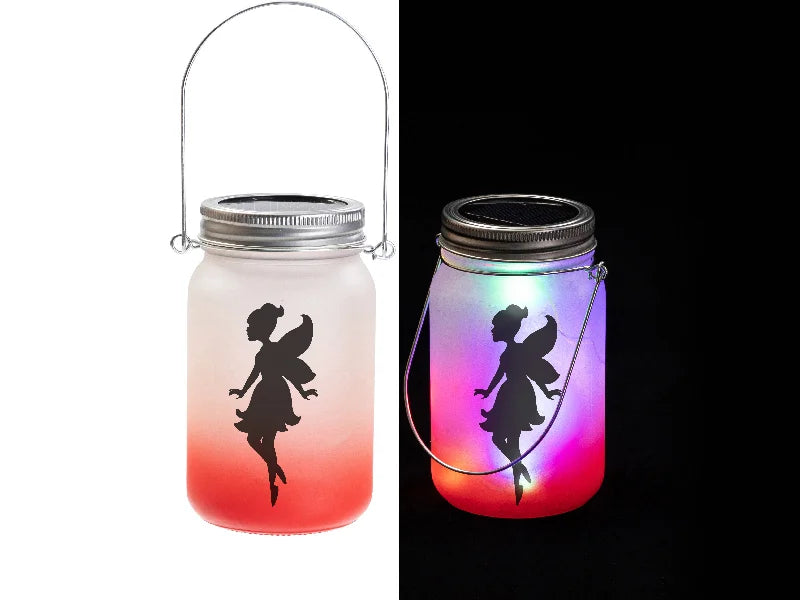 15oz/450ml Sublimation Blanks Mason Jar w/ Lantern Lid and Metal Handle (Frosted, Gradient Red)