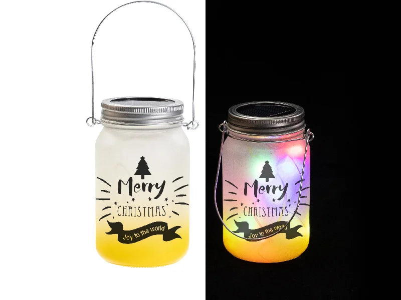 15oz/450ml Sublimation Blanks Mason Jar w/ Lantern Lid and Metal Handle (Frosted, Gradient Yellow)