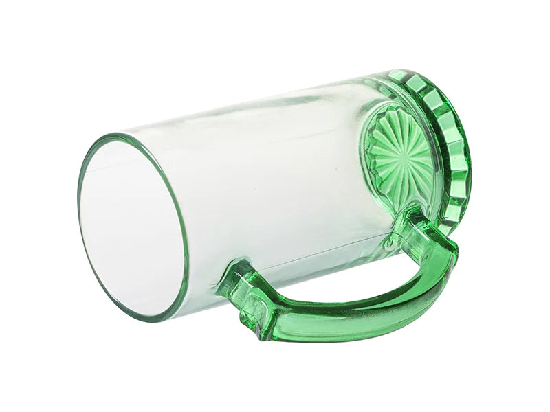 Sublimation Blanks 16oz Clear Beer Mug(Green Bottom & Handle)