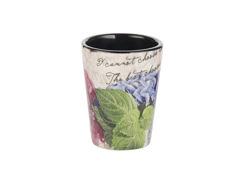 Sublimation 1.5oz Ceramic Shot Glass-Two Tone Black