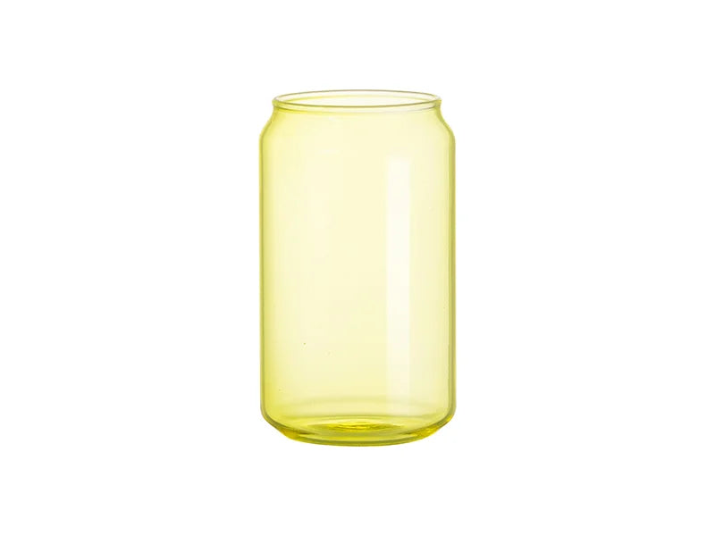 Sublimation Blanks 13oz/400ml Full Color Can Glass Mug with Straw (Yellow)