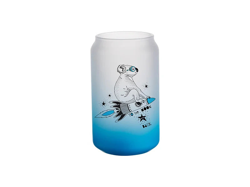 Sublimation 13oz/400ml  Glass Mugs Gradient Light Blue