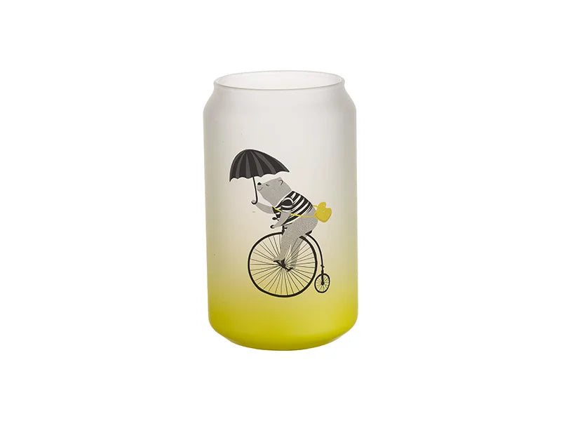 Sublimation 13oz/400ml Glass Mugs Gradient Lemon Yellow