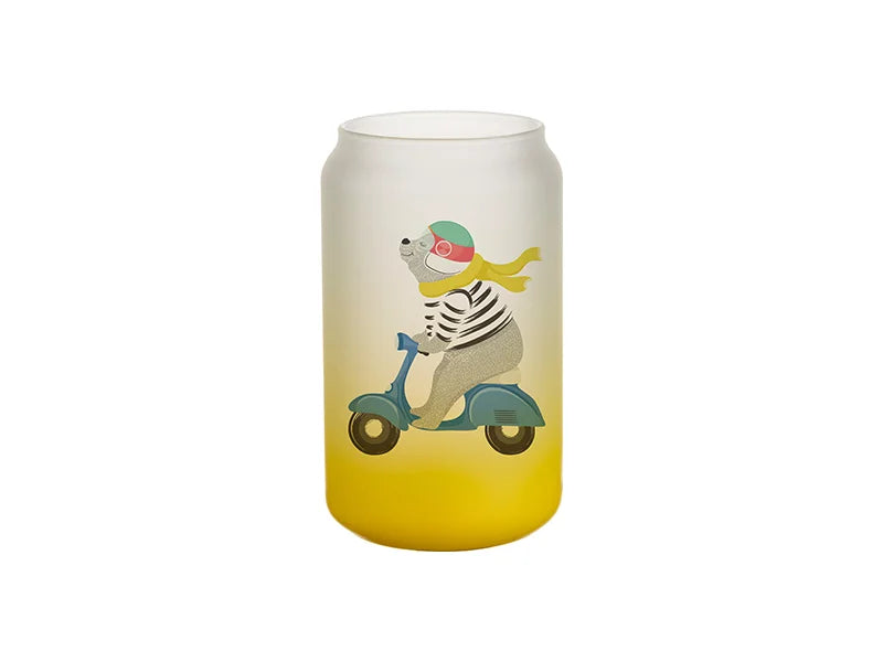 Sublimation 13oz/400ml Glass Mugs Gradient Yellow