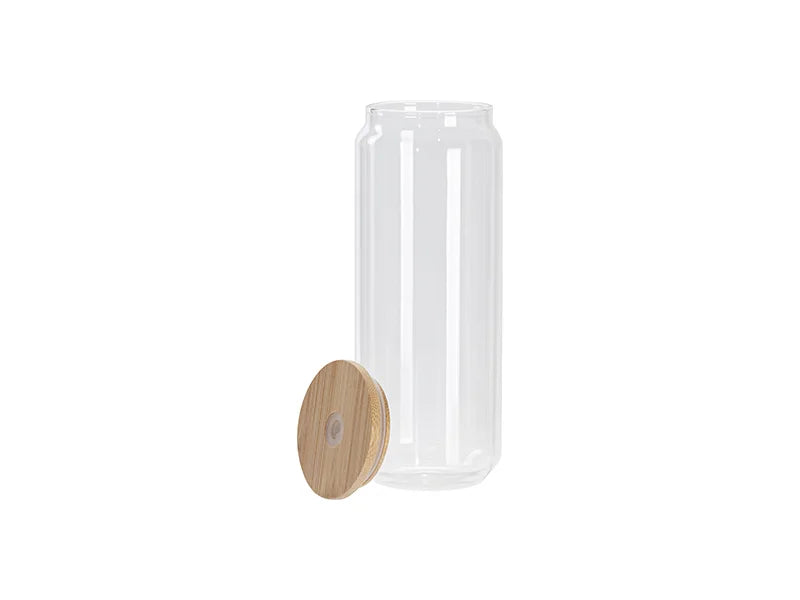 Sublimation Blanks 25oz/750ml Frosted Can Glass Mug with bamboo lid