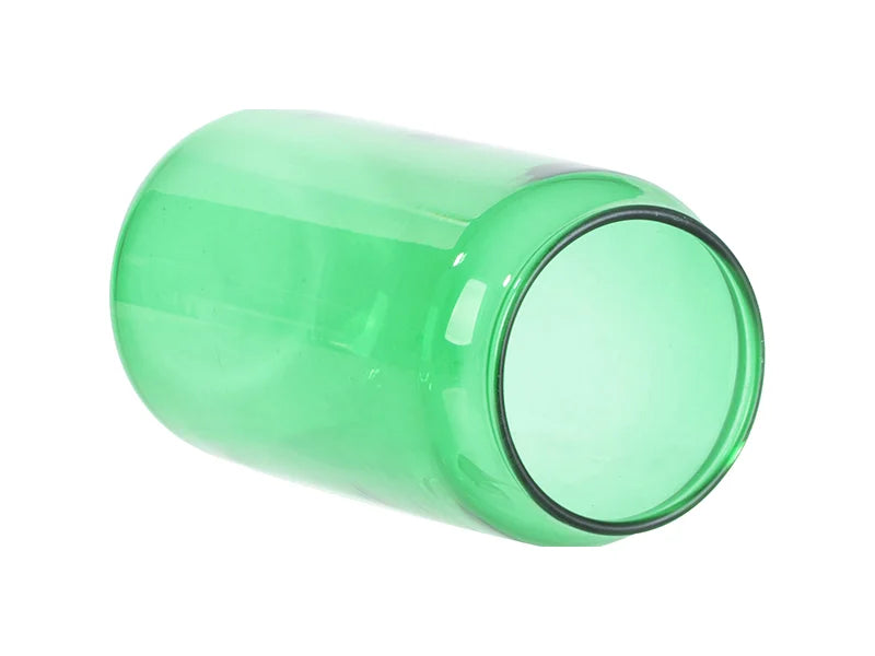 Sublimation Blanks 18oz/550ml Full Color Can Glass Mug with Straw(Green)