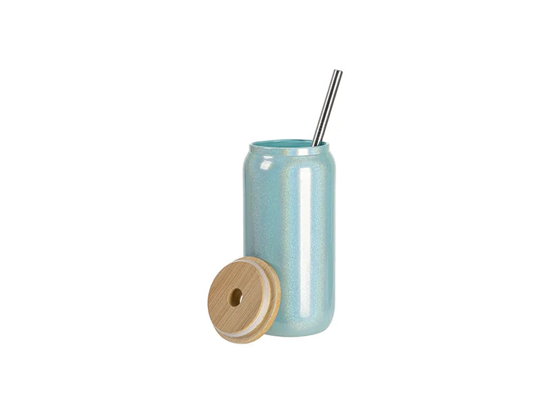 Sublimation Blanks 18oz/550ml Clear Sparkling Rainbow Glass Can