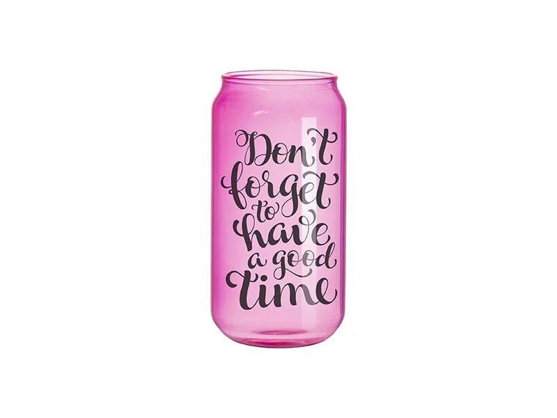 Sublimation Blanks 18oz/550ml Full Color Can Glass Mug with Straw(Purple)