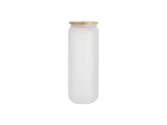 Sublimation 25oz/750ml Frosted Can Glass Mug with bamboo lid