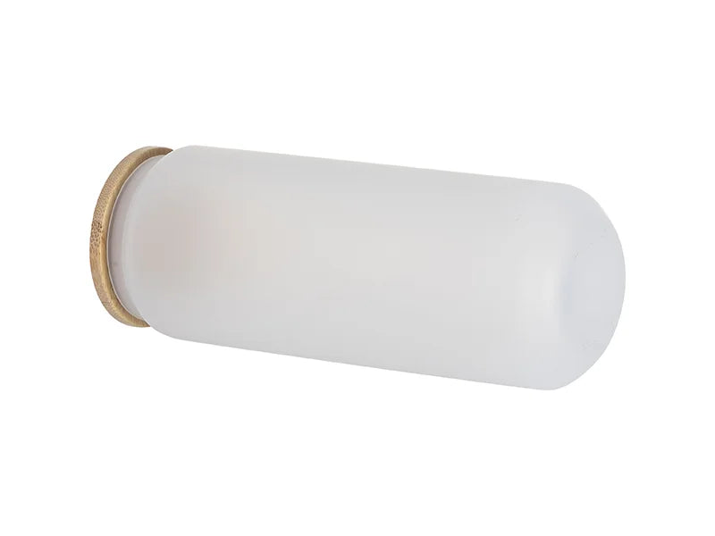 Sublimation 25oz/750ml Frosted Can Glass Mug with bamboo lid