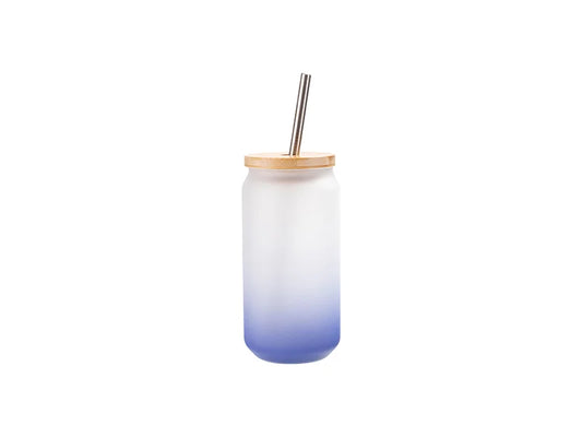 Sublimation Blanks 18oz/550ml Glass Mug Gradient Dark Blue