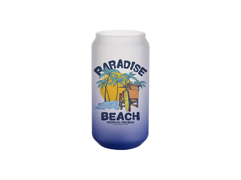 Sublimation 18oz/550ml Glass Mugs Gradient Dark Blue