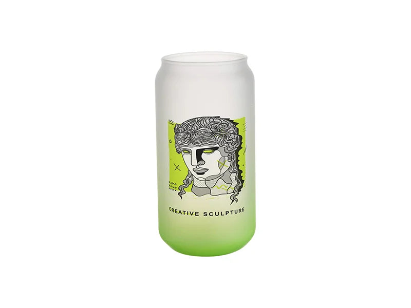 Sublimation 18oz/550ml Glass Mugs Gradient Green