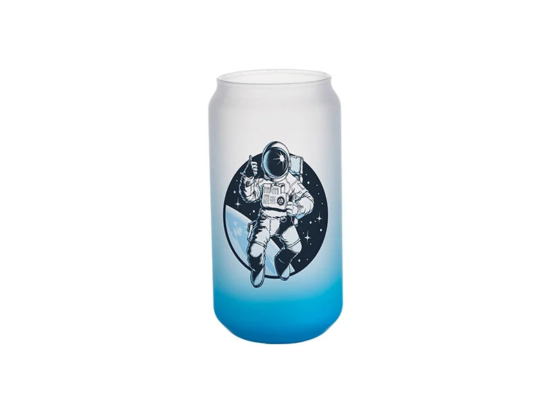 Sublimation 18oz/550ml Glass Mugs Gradient Light Blue