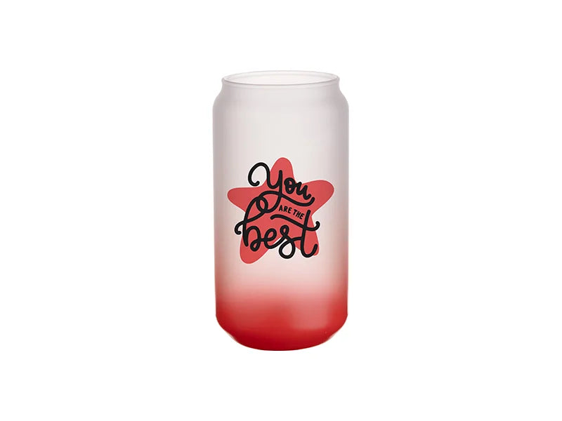Sublimation 18oz/550ml Glass Mugs Gradient Red