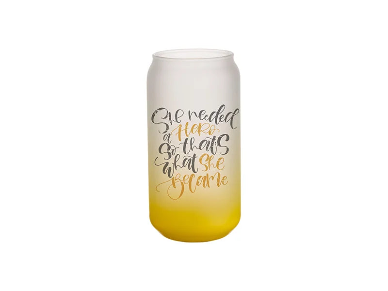 Sublimation 18oz/550ml Glass Mugs Gradient Yellow