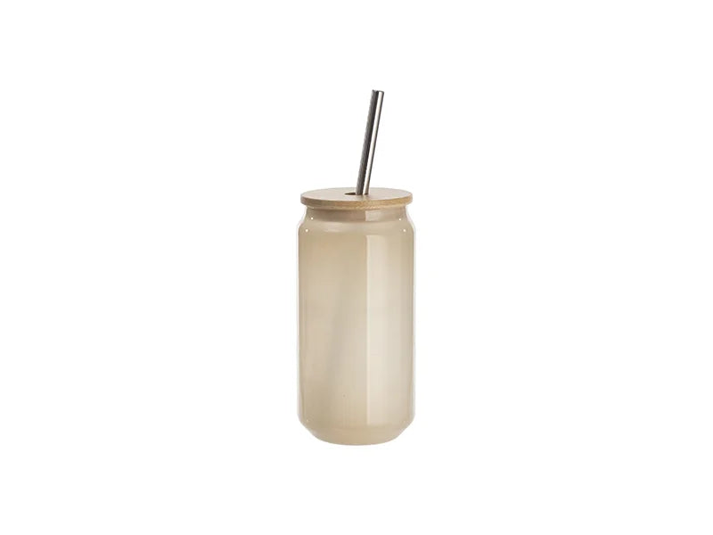 Sublimation Blanks 18oz/550ml Cold Color Change Glass Can with Bamboo Lid