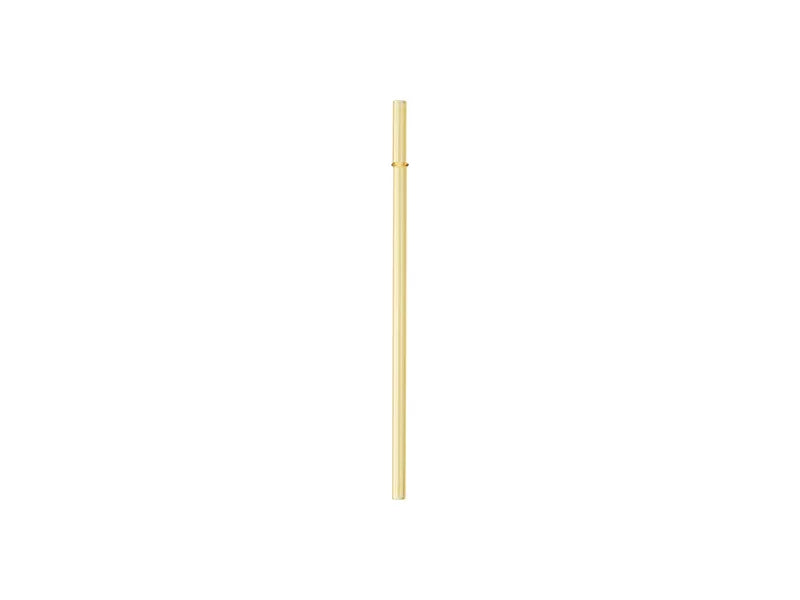 23cm Plain Straight Yellow Glass Straw