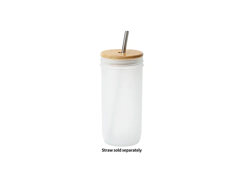 Sublimation Blanks 24oz/720ml Wide Mouth Mason Jar w/ Bamboo Lid