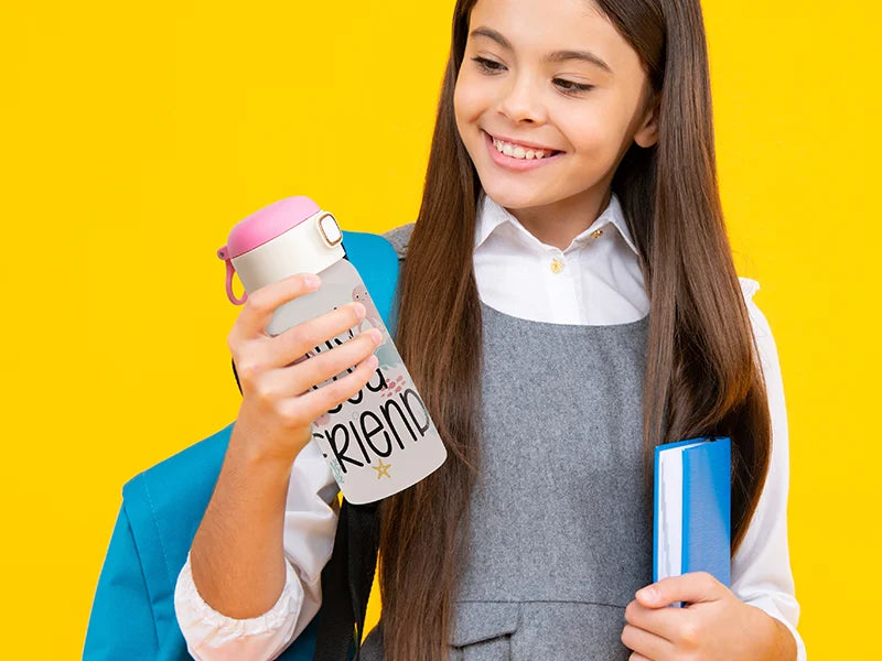 Sublimation Blanks 15oz/450ml Frosted Kids Glass Bottle with Pop-up Straw Lid