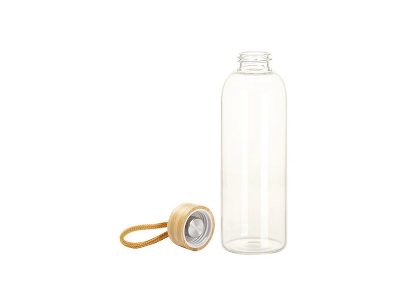 Sublimation Blanks 25oz/750ml Clear Glass Bottle w/ Bamboo Lid
