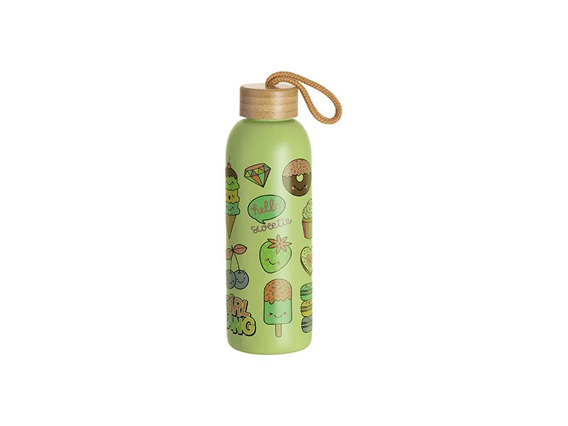 Sublimation Blanks 25oz/750ml Frosted Glass Bottle w/ Bamboo Lid