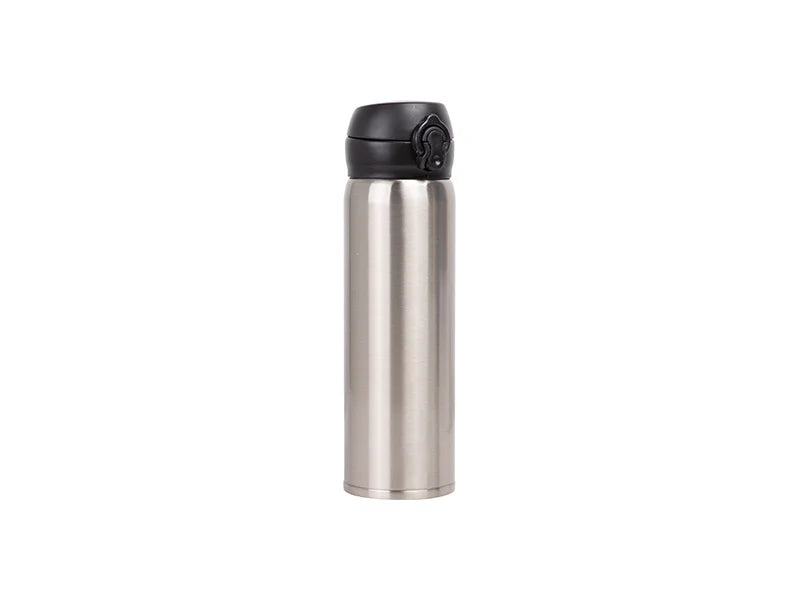 Sublimation 500ml/17oz Pop Lid Stainless Steel Bottle (Silver)