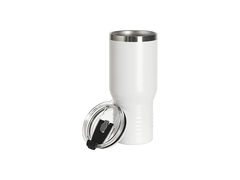Engraving Blanks 22oz/650ml Powder Coated Ringneck Grip Stainlee Steel Tumbler(White)
