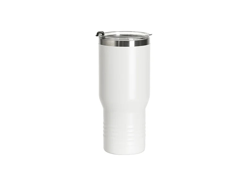 Engraving Blanks 22oz/650ml Powder Coated Ringneck Grip Stainlee Steel Tumbler(White)