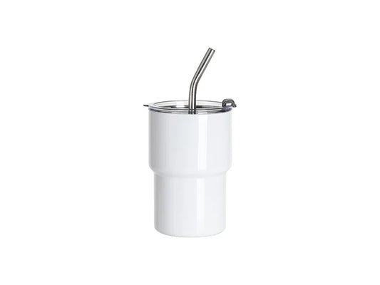 Sublimation 17oz/500ml Stainless Steel Travel Tumbler with Slide Lid &Straw(White)