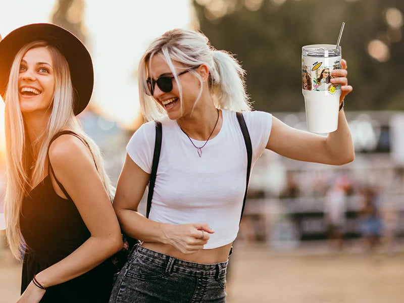 Sublimation 20oz/600ml Stainless Steel Travel Tumbler with Lid & Straw(White)