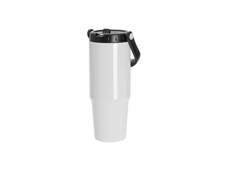 Sublimation Blanks 30oz/900ml Stainless Steel Travel Tumbler with Portable Lid(White)