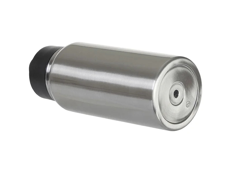 25oz/750ml Stainless Steel Water Bottle w/ Wide Mouth Straw & Portable Lid (Silver)