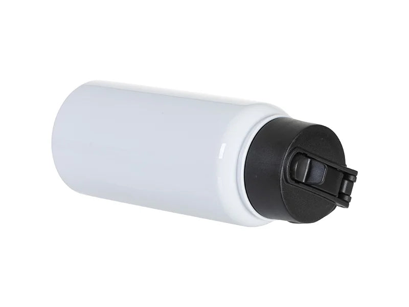 25oz/750ml Stainless Steel Water Bottle w/ Wide Mouth Straw & Portable Lid (White)