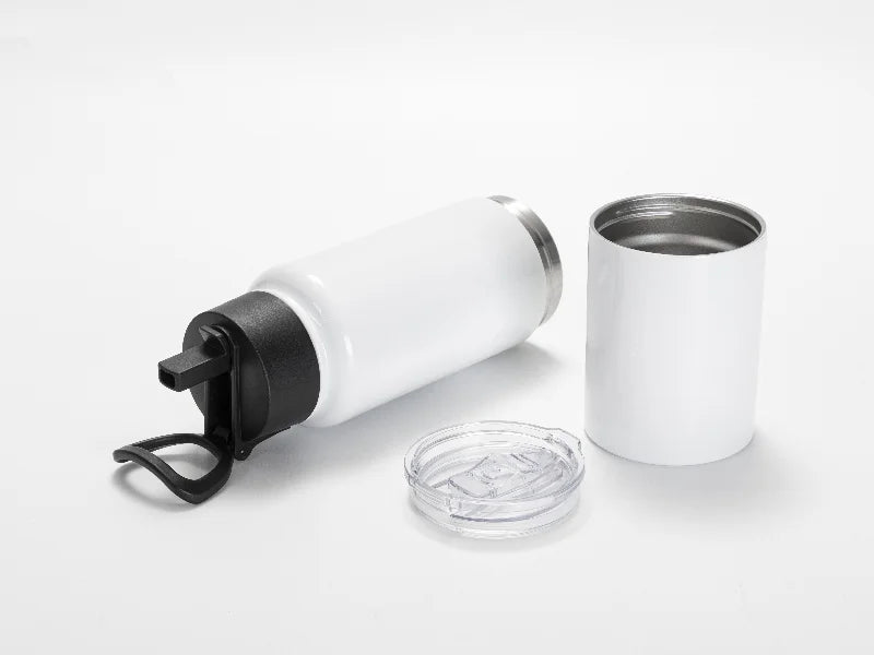 Sublimation Blanks 3 in 1 17oz/500ml Wide Mouth Stainless Steel Tumbler & Travel Mug(White)
