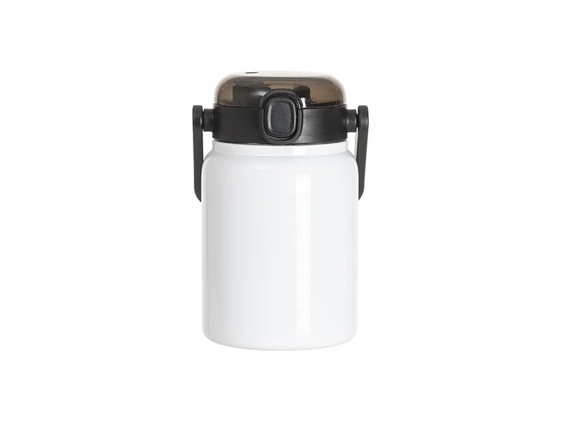 Sublimation Blanks 25oz/750ml Stainless Steel Tumbler w/ Wide Mouth & Black Portable Straw Lid (White)