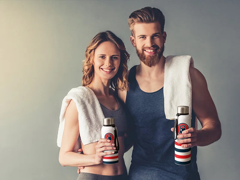 Sublimation Blanks 27oz/800ml Stainless Steel Bottle w/ Black Portable String (White)