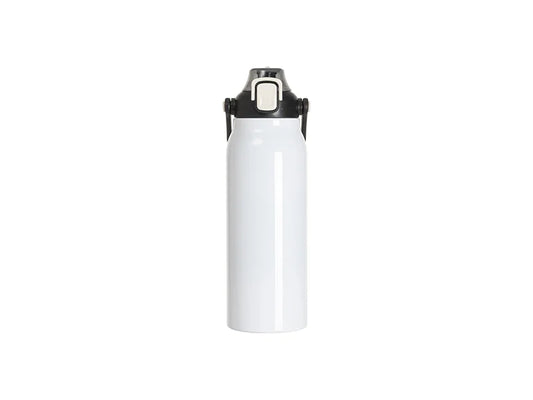 Sublimation Blanks 57oz/1700ml Stainless Steel Travel Bottle w/ Black Portable Straw Lid & Handle(White)