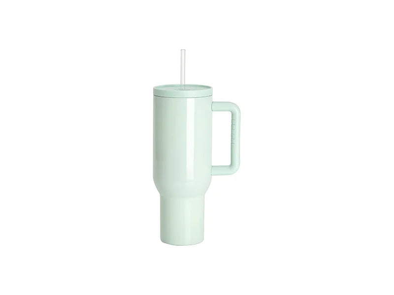 40oz/1200ml Stainless Steel Travel Tumbler with Soft Grip Handle & Straw
