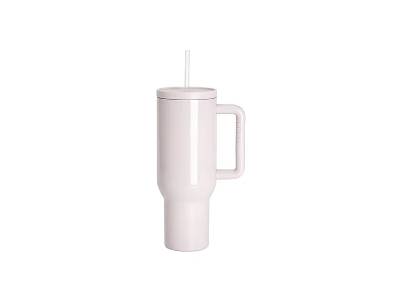 40oz/1200ml Stainless Steel Travel Tumbler with Soft Grip Handle & Straw