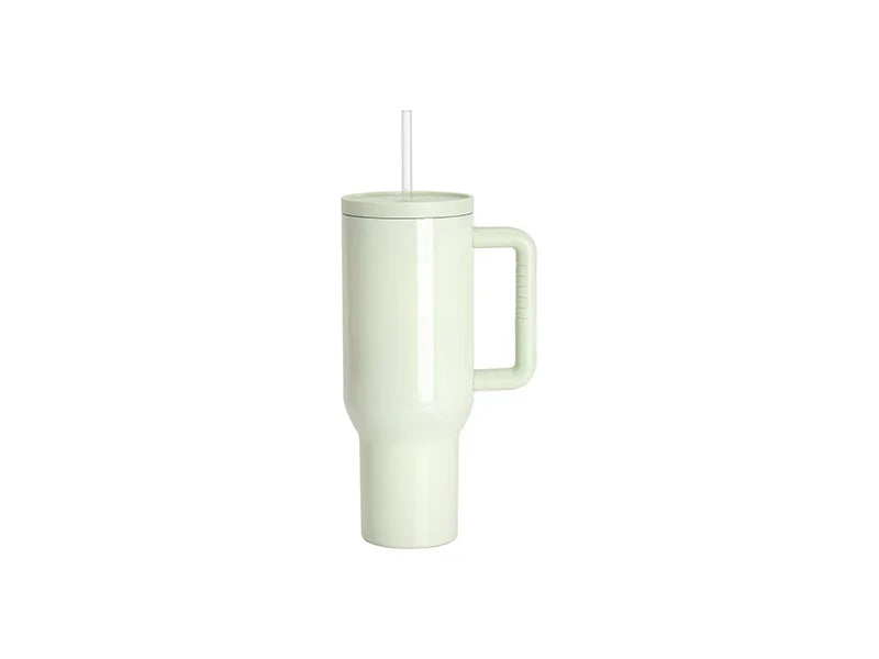 40oz/1200ml Stainless Steel Travel Tumbler with Soft Grip Handle & Straw