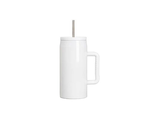 40oz Sublimation Stainless Steel Tumbler With Straw -White