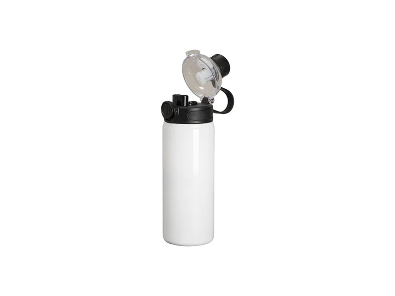 24oz/720ml Sublimation Stainless Steel Bottle w/ Black Pop Lid (White)